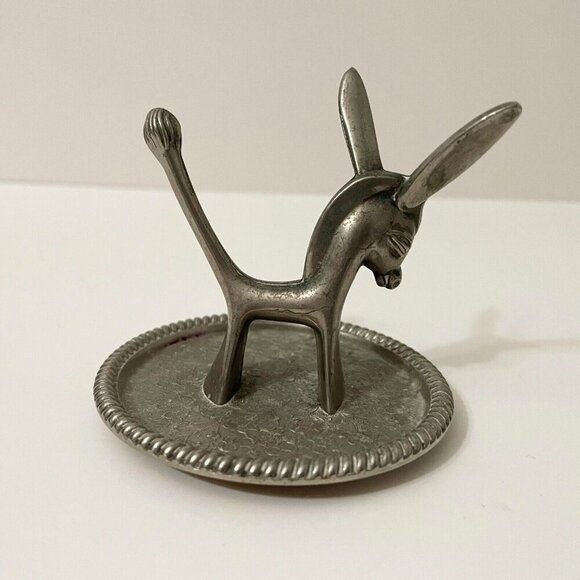 Vintage Seba Mule Donkey Metal Ring Holder Silver Plated Made In England ZBA - Picture 4 of 14